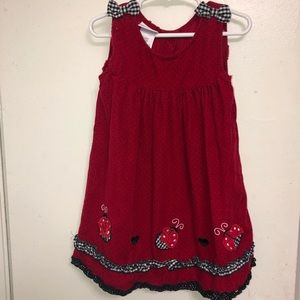 girl's red dress